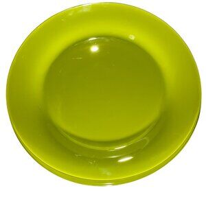 Set Of 4 Vintage French Duralex Glass Dinner Plates Lime Green 10.5" Diameter